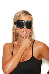 Leather Blindfold With Nail Heads