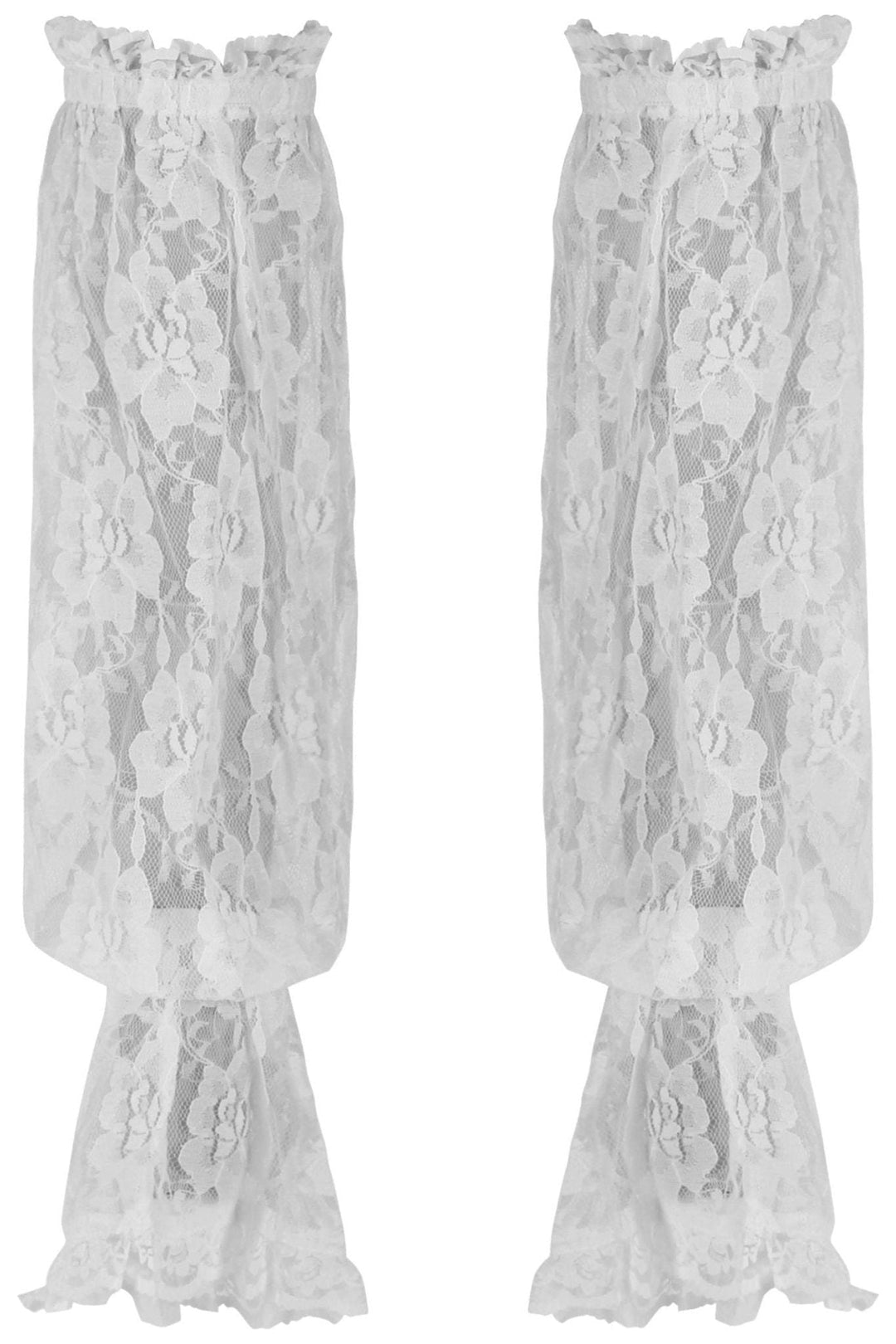 White Sheer Lace Smocked Sleeves - Daisy Corsets
