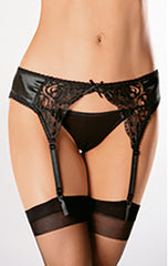 Plus Size Lace and Satin Garter Belt