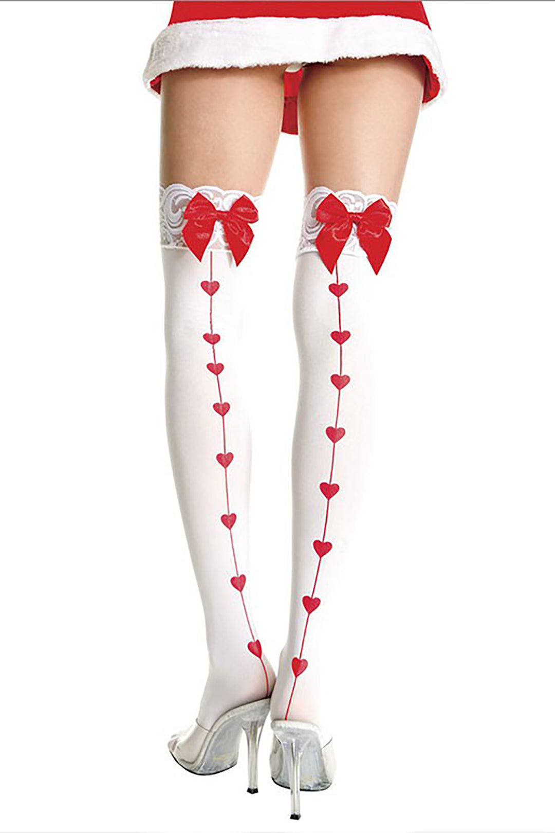 Red Printed Hearts Backseam