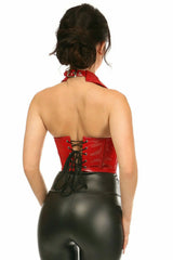 Top Drawer Red Patent Steel Boned Collared Bustier Top