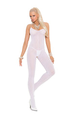 Plus Size Opaque Open Crotch Bodystocking