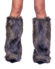 Pair of Faux Fur Wolf Leg Warmers