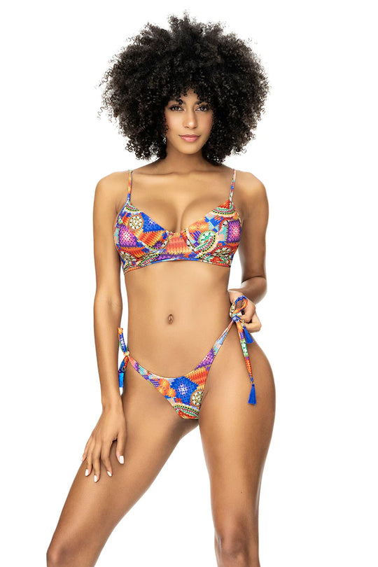 Crochet Print Underwire Bikini