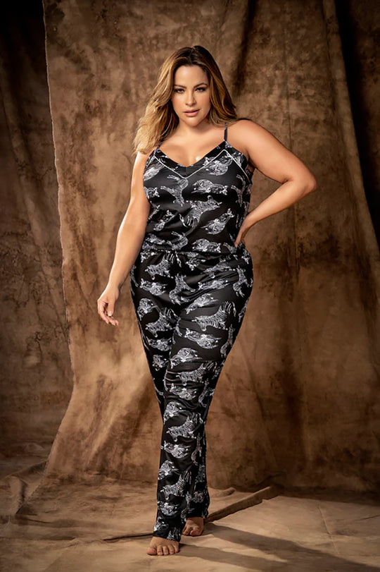 Plus Size Zebra Print Onesie