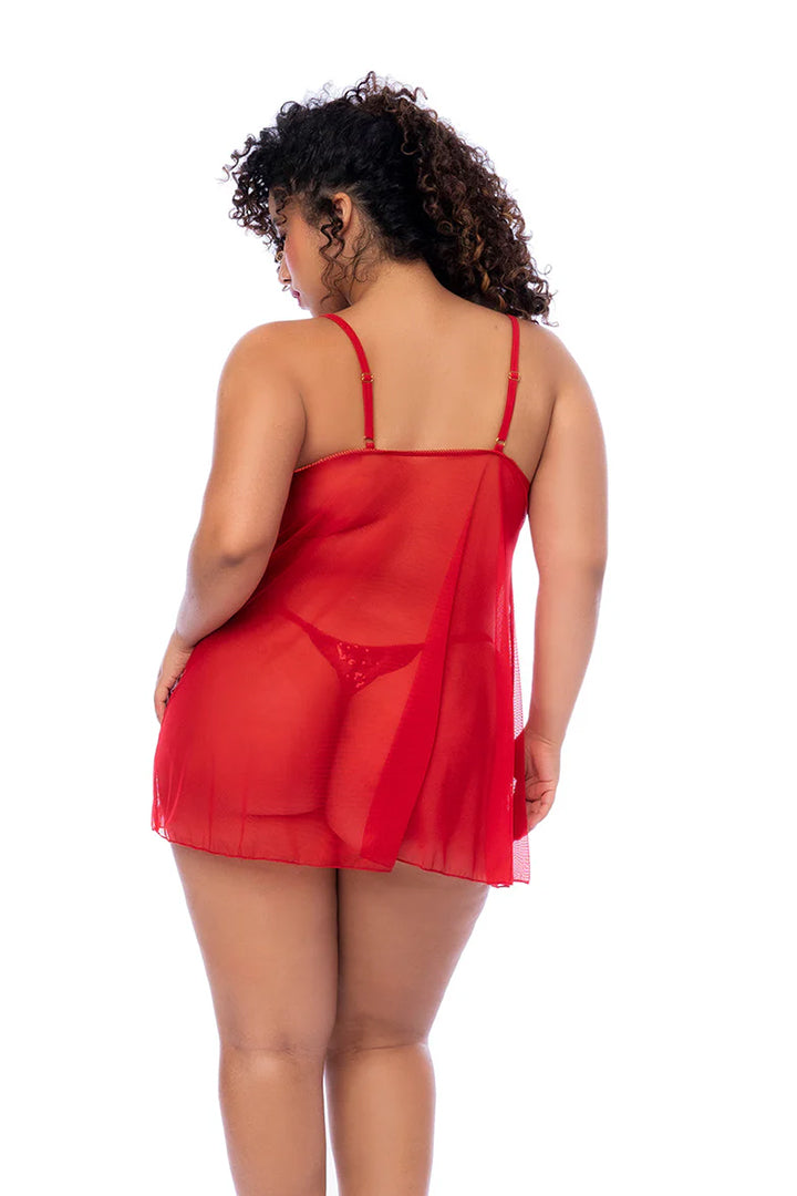 Plus Size Sirreal Ruby Passion Babydoll