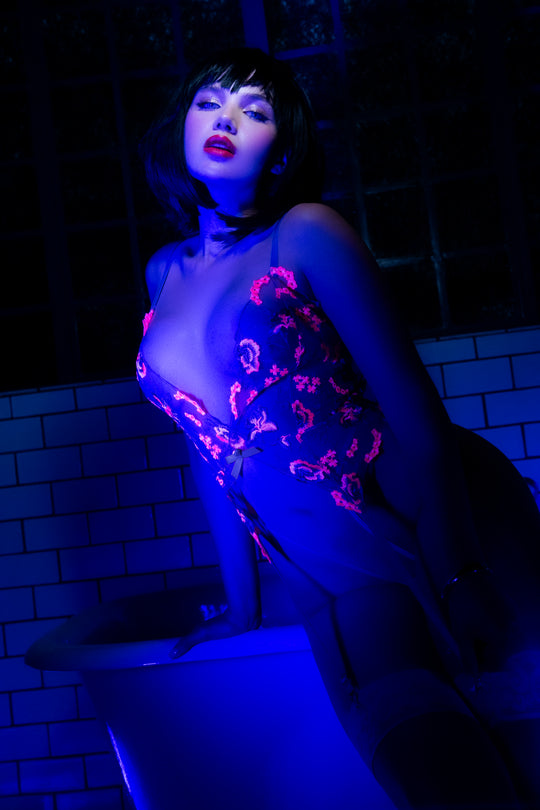 Sapphire Poetry Sheer Bodysuit