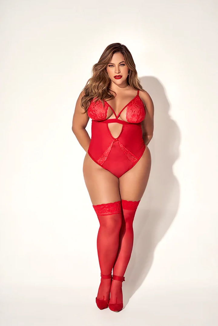Plus Size Bodysuit with Cut Outs