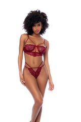 Rosewood Lace Bralette & Panty Set