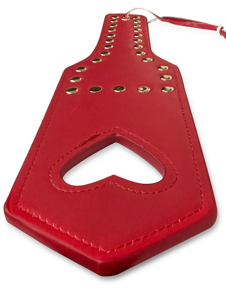 Studded Heart Faux Leather Spanker