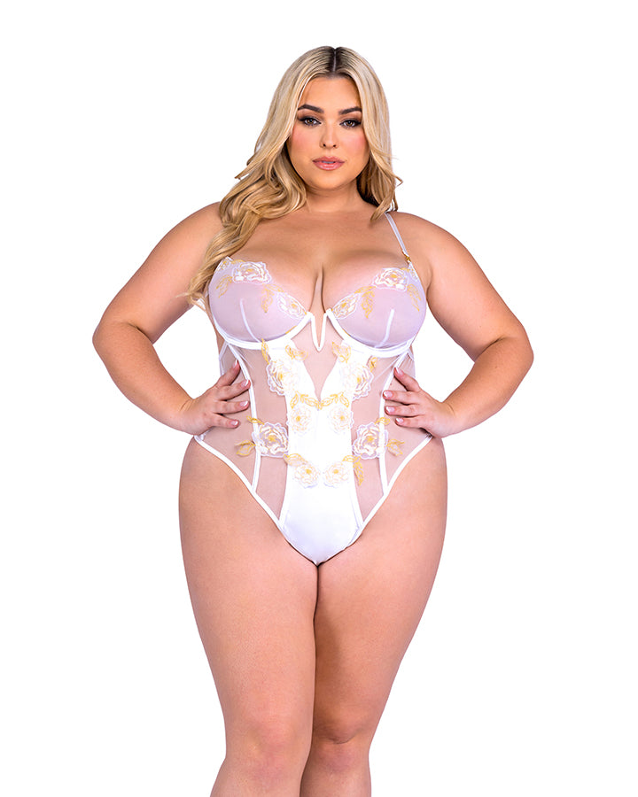 Plus Size Peony Paradise Bridal Teddy