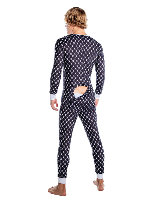 PBLI171 - Playboy Mens Bunny Cozy Lounge Union Suit
