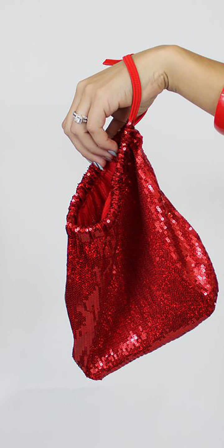 Red Sequin Money Bag