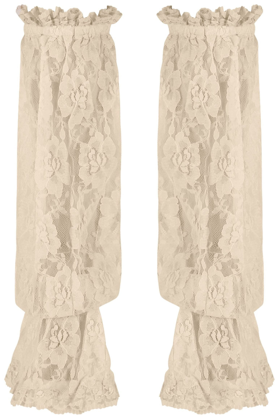 Beige Sheer Lace Smocked Sleeves - Daisy Corsets