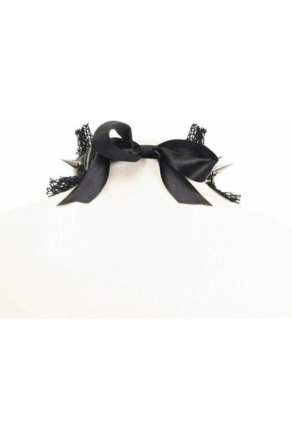 Kitten Collection Black Fishnet Spike Choker - Daisy Corsets