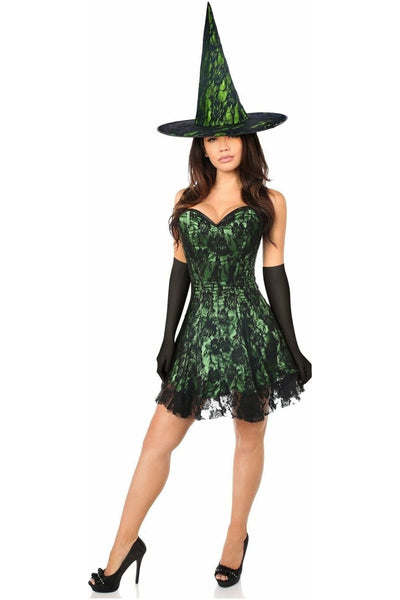 Lavish 3 PC Green Lace Corset Dress Costume