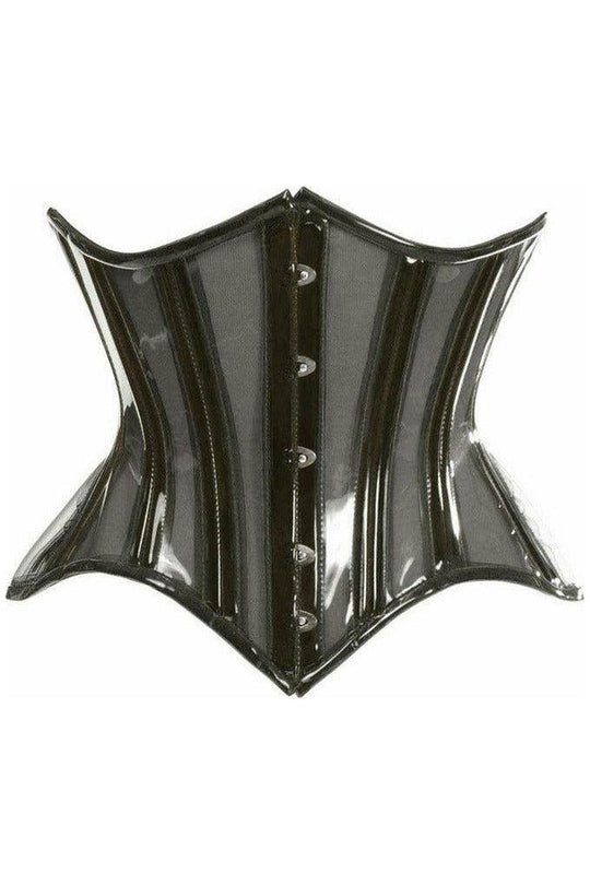 Lavish Black Clear Curvy Underbust Waist Cincher Corset - Daisy Corsets