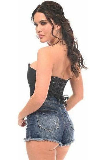 Lavish Black Sweetheart Front Zipper Corset - Daisy Corsets
