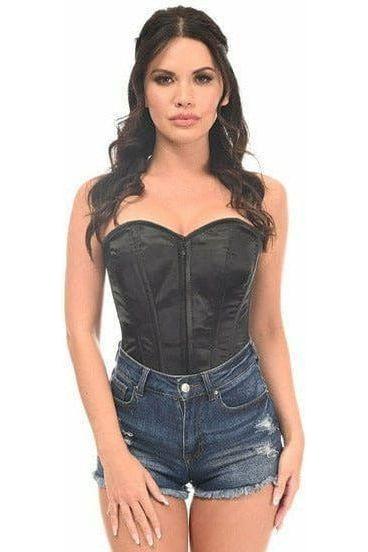 Lavish Black Sweetheart Front Zipper Corset - Daisy Corsets
