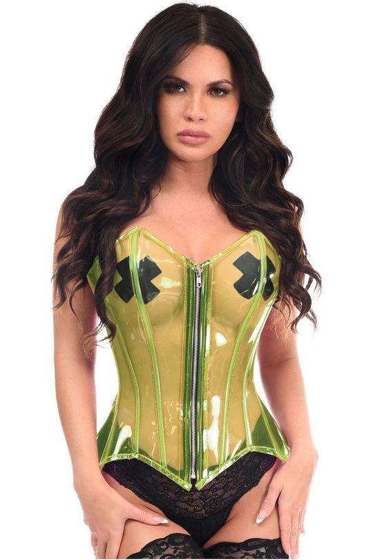 Lavish Clear Green Overbust Corset - Daisy Corsets