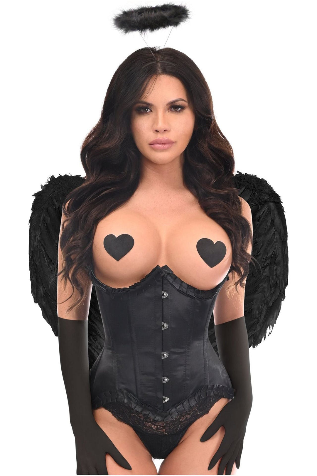 Top Drawer 4 PC Pin - Up Dark Angel Corset Costume - Daisy Corsets