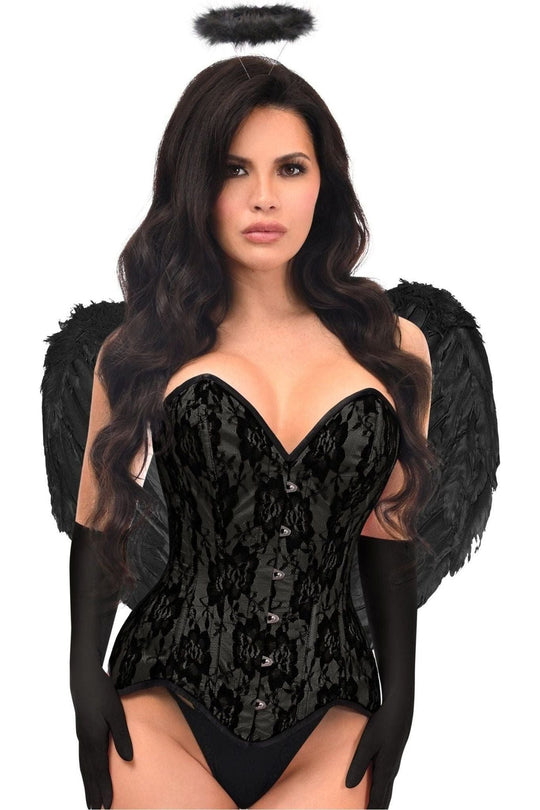 Top Drawer 4 PC Premium Black Angel Corset Costume - Daisy Corsets
