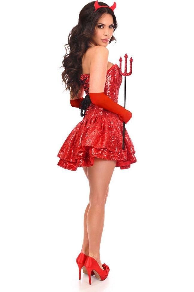 Top Drawer 5 PC Sequin Devil Corset Costume - Daisy Corsets