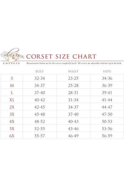 Top Drawer Steel Boned Light Blue Denim Plunge Neckline Overbust Corset - Daisy Corsets