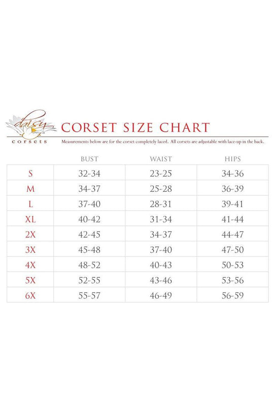 Top Drawer Steel Boned Red Satin Overbust Corset w/Sleeves - Daisy Corsets
