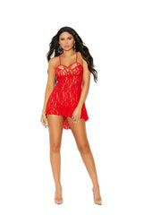 Strappy Red Lace Babydoll