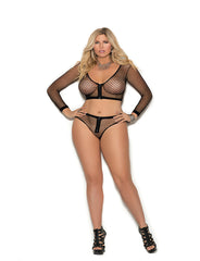 Plus Size Fence Net Cami Top and Short Set