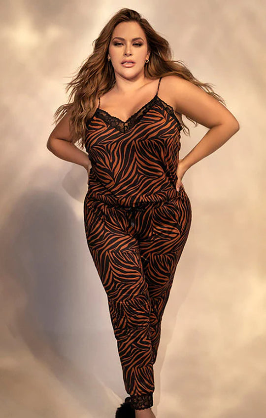 Plus Size Animal Print Jumpsuit