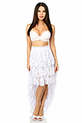 White High Low Lace Skirt