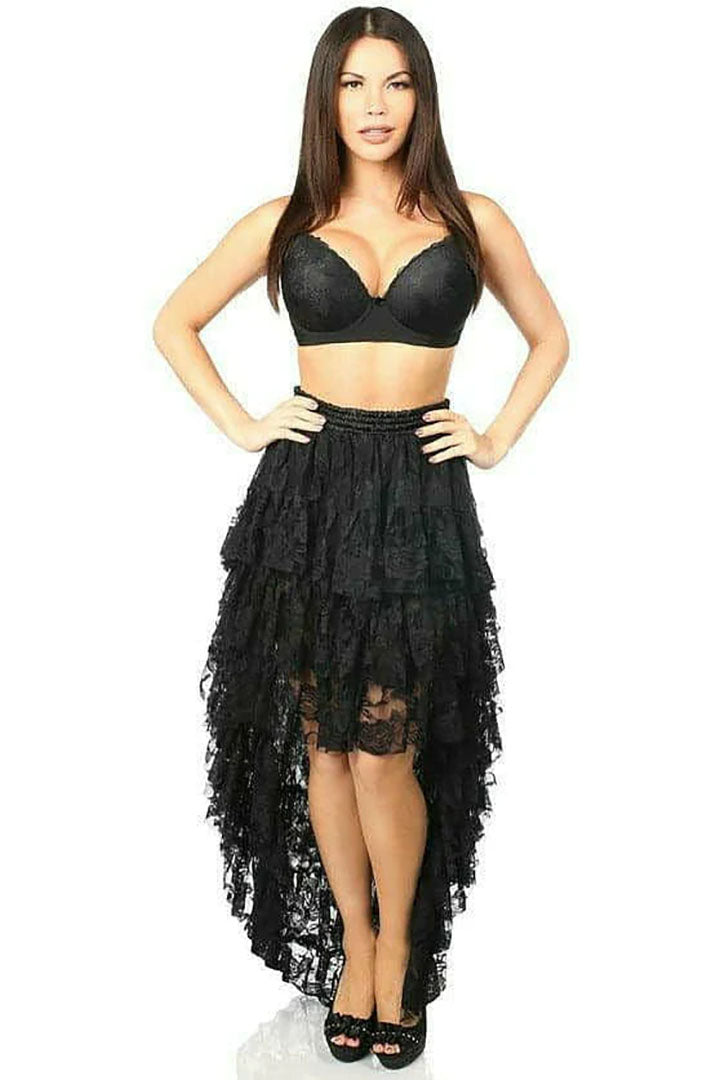 Black High Low Lace Skirt