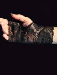 Black Lace Fingerless Gloves - just damn sexy
 - 2