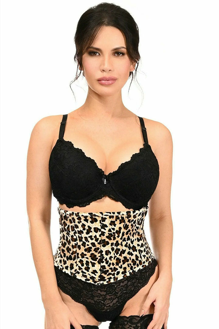 Lavish Leopard Velvet Mini Cincher Corset