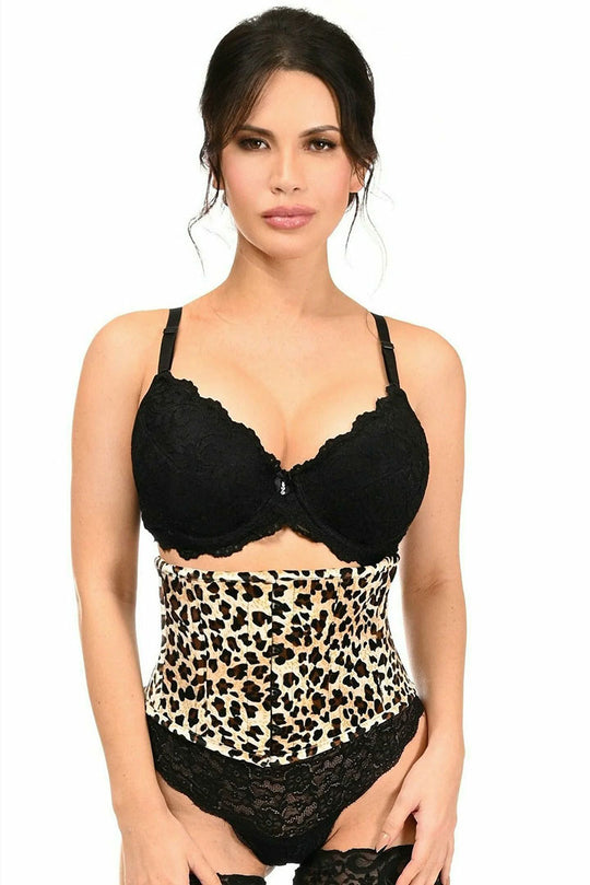Lavish Leopard Velvet Mini Cincher Corset
