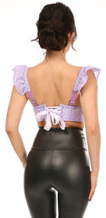 Lavish Lavender Eyelet Underwire Bustier Top w/Removable Ruffle Sleeves