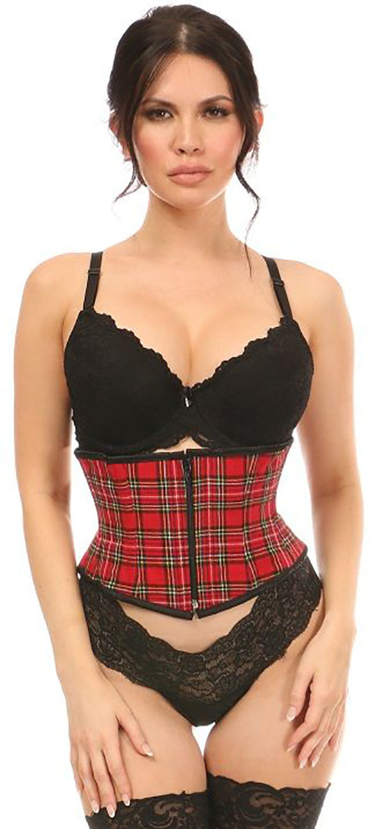 Lavish Red Plaid Mini Cincher