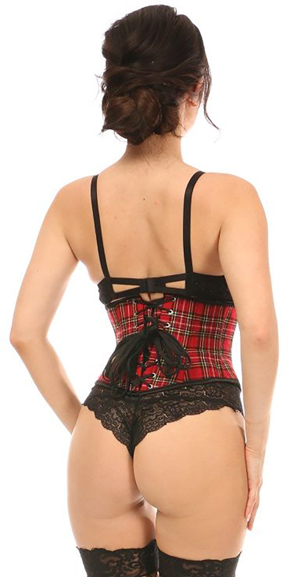 Lavish Red Plaid Mini Cincher