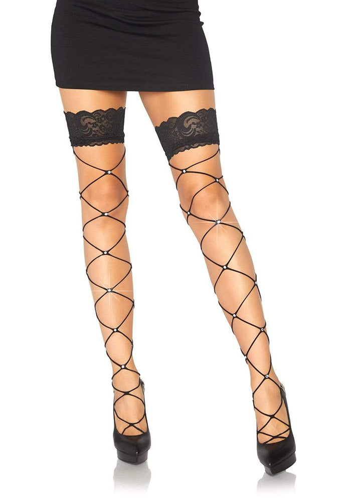 Jenna Net Thigh High Stockings