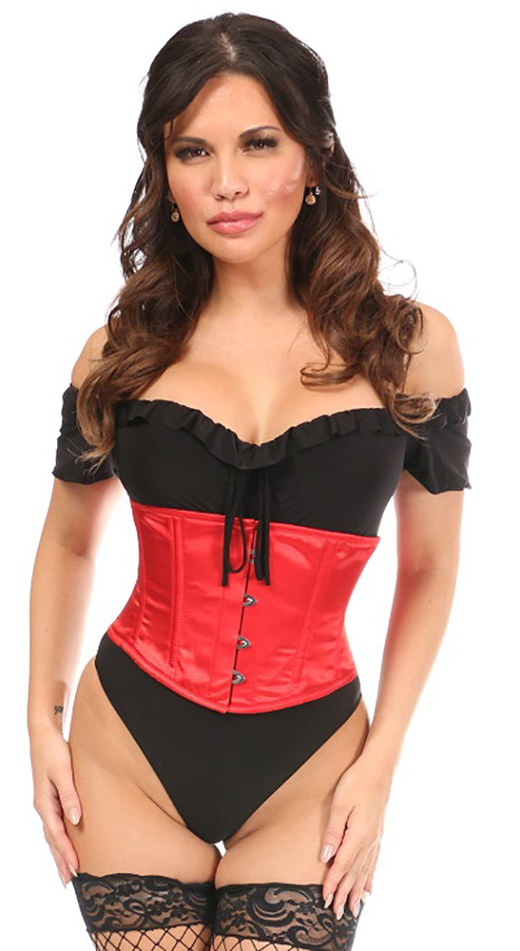 Lavish Red Satin Mini Cincher